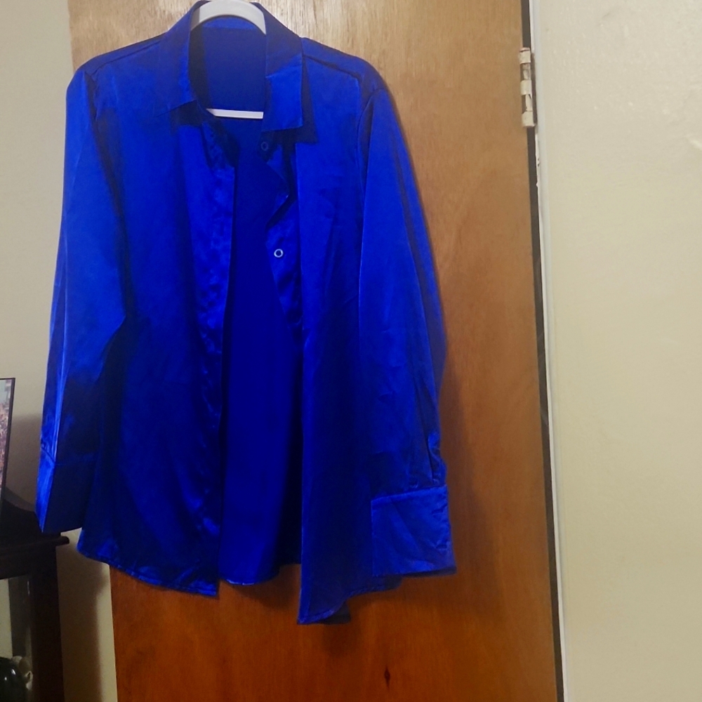 Long sleeve satin blouse  Temu